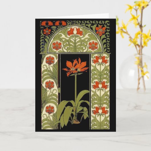 Art Deco Blume Grußkarte Karte (Gelbe Blume)