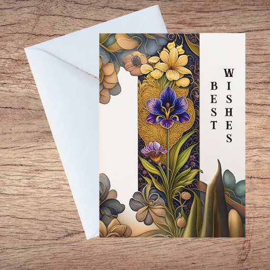 Art Deco Blume Hochzeit Herzlichen Glückwunsch Karte