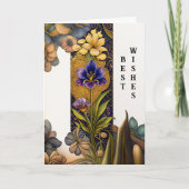 Art Deco Blume Hochzeit Herzlichen Glückwunsch Karte (Vorderseite)