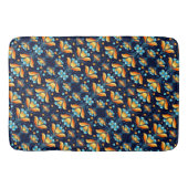 Art-Deco-Blume in Orange Badematte (Vorderseite)