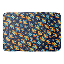 Art-Deco-Blume in Orange Badematte