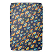 Art-Deco-Blume in Orange Badematte (Vorderseite Vertikal)