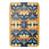 Art-Deco-Blume in Orange Badematte (Vorderseite Vertikal)