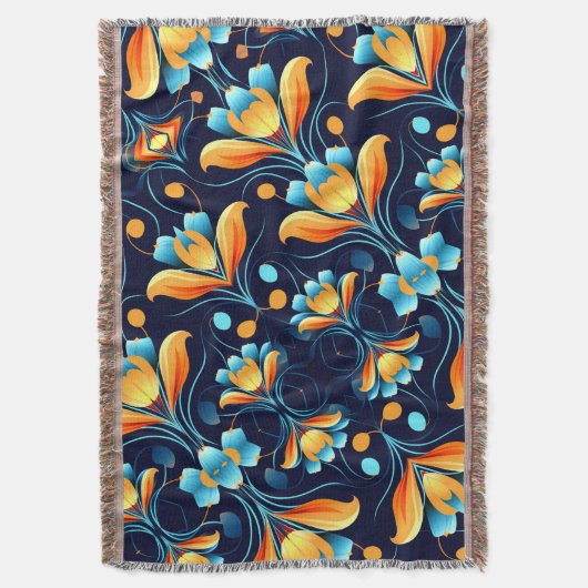 Art-Deco-Blume in Orange Decke (Vorderseite Vertikal)