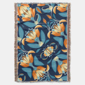 Art-Deco-Blume in Orange Decke (Vorderseite Vertikal)