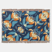 Art-Deco-Blume in Orange Decke (Vorderseite)