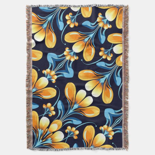 Art-Deco-Blume in Orange Decke (Vorderseite Vertikal)