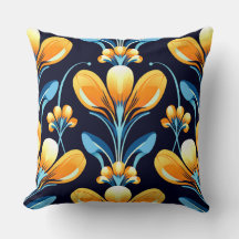 Art-Deco-Blume in Orange