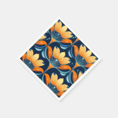 Art-Deco-Blume in Orange Serviette (Ecke)