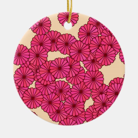 Art-Deco-Blume Keramik Ornament (Vorne)