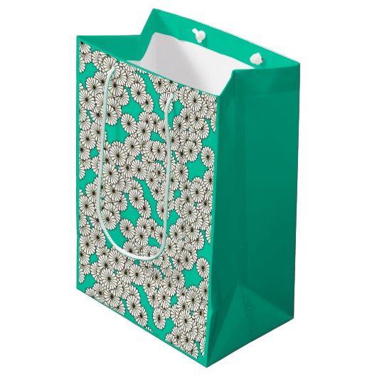 Art-Déco-Blume Mittlere Geschenktüte (Vorderseite Schrägansicht)
