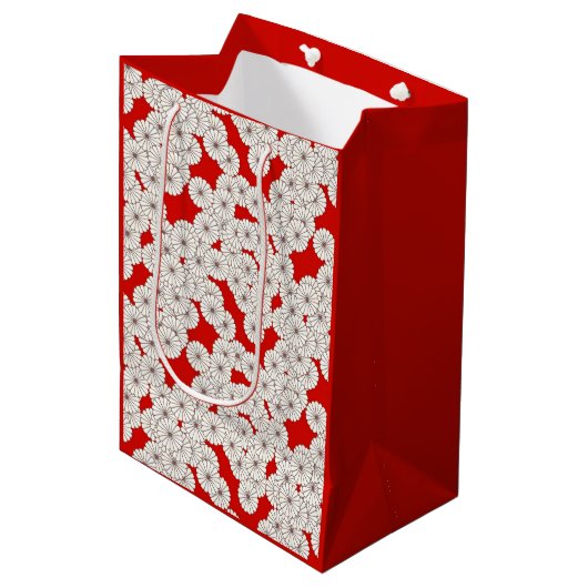 Art-Deco-Blume Mittlere Geschenktüte (Vorderseite Schrägansicht)