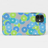 Art Deco Blume Muster - blau und lila grün Case-Mate iPhone Hülle (Rückseite (Horizontal))