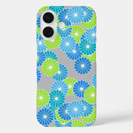 Art Deco Blume Muster - blau und lila grün Case-Mate iPhone Hülle (Rückseite)