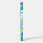 Art Deco Blume Muster - blau und lila grün Case-Mate iPhone Hülle (Rückseite / Links)