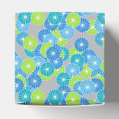 Art Deco Blume Muster - blau und lila grün Geschenkschachtel (Oben)