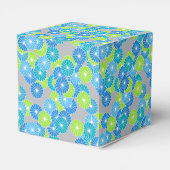 Art Deco Blume Muster - blau und lila grün Geschenkschachtel (Rückseite)