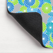 Art Deco Blume Muster - blau und lila grün Mousepad (Ecke)