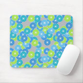 Art Deco Blume Muster - blau und lila grün Mousepad (Mit Mouse)