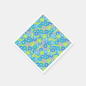 Art Deco Blume Muster - blau und lila grün Serviette (Ecke)
