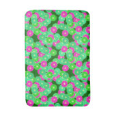 Art Deco Blume Muster - Grüntöne, Fuchsia Badematte (Vorderseite Vertikal)