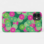 Art Deco Blume Muster - Grüntöne, Fuchsia Case-Mate iPhone Hülle (Rückseite (Horizontal))