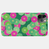 Art Deco Blume Muster - Grüntöne, Fuchsia Case-Mate iPhone Hülle (Rückseite (Horizontal))