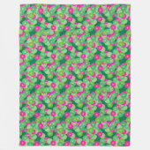 Art Deco Blume Muster - Grüntöne, Fuchsia Fleecedecke (Vorderseite)