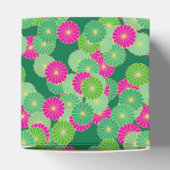 Art Deco Blume Muster - Grüntöne, Fuchsia Geschenkschachtel (Oben)