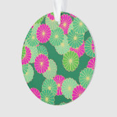 Art Deco Blume Muster - Grüntöne, Fuchsia Ornament (Vorderseite)