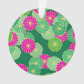 Art Deco Blume Muster - Grüntöne, Fuchsia Ornament (Vorderseite)