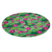 Art Deco Blume Muster - Grüntöne, Fuchsia Schneidebrett (Ecke)