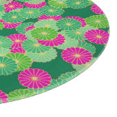 Art Deco Blume Muster - Grüntöne, Fuchsia Schneidebrett (Ecke)