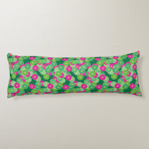 Art Deco Blume Muster - Grüntöne, Fuchsia Seitenschläferkissen