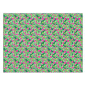 Art Deco Blume Muster - Grüntöne, Fuchsia Tischdecke (Vorderseite (Horizontal))