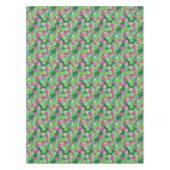 Art Deco Blume Muster - Grüntöne, Fuchsia Tischdecke (Vorderseite)