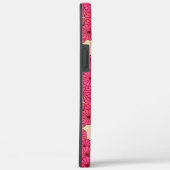 Art Deco Blume Muster - rosa und pfirsichfarben Case-Mate iPhone Hülle (Rückseite / Rechts)