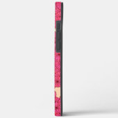 Art Deco Blume Muster - rosa und pfirsichfarben Case-Mate iPhone Hülle (Rückseite / Links)