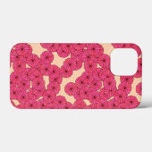Art Deco Blume Muster - rosa und pfirsichfarben Case-Mate iPhone Hülle (Rückseite (Horizontal))