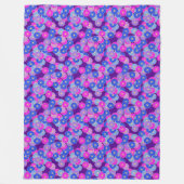 Art Deco Blume Muster - violett, blau und lila Fleecedecke (Vorderseite)