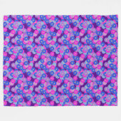 Art Deco Blume Muster - violett, blau und lila Fleecedecke (Vorderseite (Horizontal))