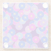 Art Deco Blume Muster - violett, blau und lila Glasuntersetzer (Rückseite)