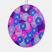 Art Deco Blume Muster - violett, blau und lila Keramik Ornament (Links)
