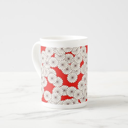 Art-Deco-Blume Porzellantasse (Vorderseite Links)