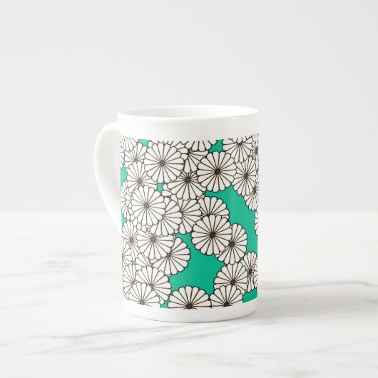 Art-Déco-Blume Porzellantasse (Vorderseite Links)