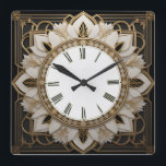 Art Deco Blume Quadratische Wanduhr<br><div class="desc">Großartiges Uhrendesign. Du wirst es wie andere Liebe bekommen. Sie können dieses Design auch für andere Produkte verwenden,  die Sie mögen,  oder Ihren Text anpassen und hinzufügen. Folgen Sie mir für mehr. Vielen Dank. Ich wünsche Ihnen einen schönen Tag.</div>