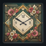 Art-Deco-Blume Quadratische Wanduhr<br><div class="desc">Großartiges Uhrendesign. Du wirst es wie andere Liebe bekommen. Sie können dieses Design auch für andere Produkte verwenden,  die Sie mögen,  oder Ihren Text anpassen und hinzufügen. Folgen Sie mir für mehr. Vielen Dank. Ich wünsche Ihnen einen schönen Tag.</div>