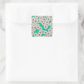 Art-Déco-Blume Quadratischer Aufkleber (Tasche)