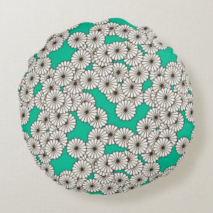 Art-Déco-Blume Rundes Kissen
