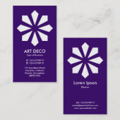 Art Deco Blume Star - Deep Lila 330066 Visitenkarte (Vorne/Hinten)